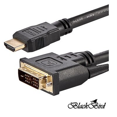 BLACKBIRD Kábel HDMI male to DVI 24+1 male kétirányú, 2m