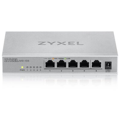 ZYXEL Switch 5x2500Mbps Fémházas Asztali, MG-105-ZZ0101F