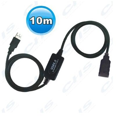 WIRETEK kábel USB Hosszabbító A-A, 10m, Male/Female, Aktív
