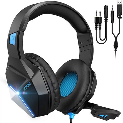 Mpow EG10 fekete-kék gamer headset