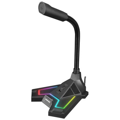 Rampage Mikrofon - SN-RMX2 CHATTY (USB csatlakozó; állvány, fekete, RGB)