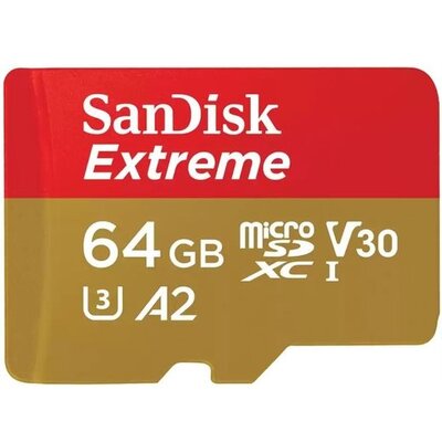 SANDISK Extreme microSDXC 170/80MB/s A2 C10 V30 UHS-I U3 64GB