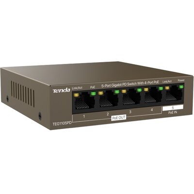 Tenda TEG1105PD 5port GbE LAN PoE (15,4W) switch