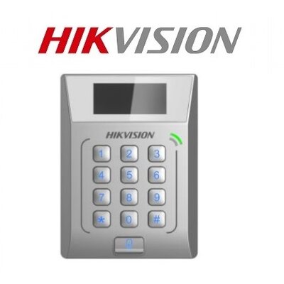 Hikvision Beléptető vezérlő - DS-K1T802M (Mifare(13.56Mhz), LCD, kártya/kód, RJ45/RS-485/WG26/WG34, 12VDC)