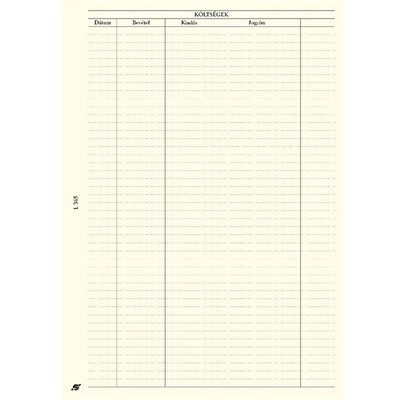 Kalendart Saturnus L365 költségtervező gyűrűs naptár kiegészítő