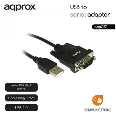 APPROX Kábel átalakító - USB2.0 to Serial port (RS232) adapter