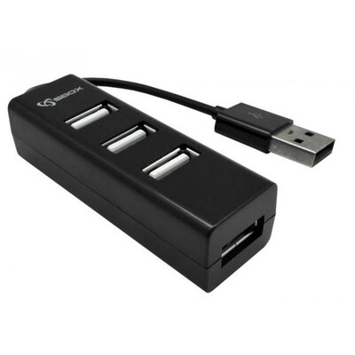 SBOX H-204 USB Hub USB-2.0 4 Port - Fekete