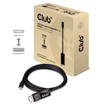 Club3D USB TYPE C TO DP 1.4 8K60HZ HDR 1.8M kábel