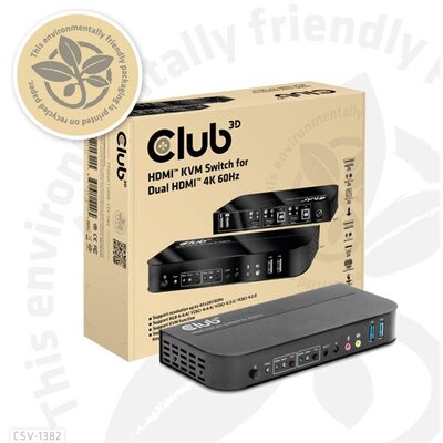 Club3D HDMI™ KVM kapcsoló két HDMI 4K 60Hz-hez