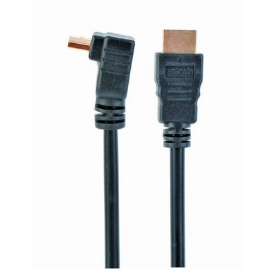 Gembird CC-HDMI490-10 HDMI High speed 90 degrees male to straight male connectors cable 19 pins gold-plated connectors 3m bulk package