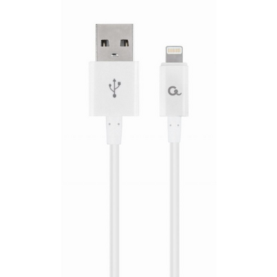 Gembird Premium rubber 8-pin charging and data cable 2m White
