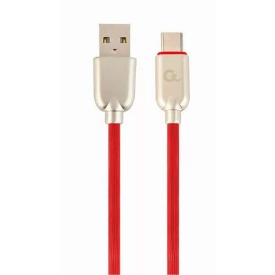 Gembird CC-USB2R-AMCM-2M-R Premium rubber Type-C USB charging and data cable 2 m Red