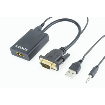 Gembird A-VGA-HDMI-01 VGA to HDMI adapter cable 0,15m Black