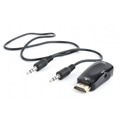 Gembird A-HDMI-VGA-02 HDMI to VGA and audio adapter single port Black