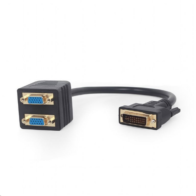 Gembird Passive DVI-I male to dual VGA female splitter cable 0,3m Black