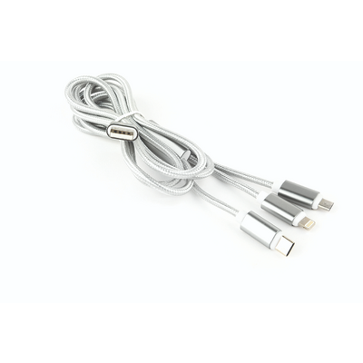 Gembird CC-USB2-AM31-1M-S USB 3-in-1 Charging cable 1m Silver