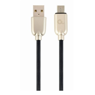 Gembird CC-USB2R-AMmBM-1M microUSB Premium rubber charging and data cable 1m Black