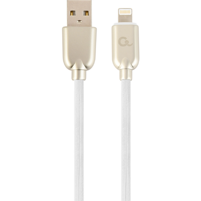 Gembird CC-USB2R-AMLM-1M-W Lightning Premium rubber 8-pin charging and data cable 1m White