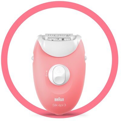 BRAUN SE3-176 epilátor, 20 csipeszes rendszer, masszázsgörgők, rózaszín
