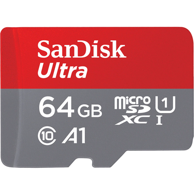 Sandisk 64GB microSDHC Ultra Class 10 UHS-I A1 (Android) + adapterrel