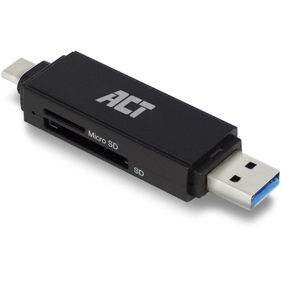 ACT AC6375 USB-C/USB-A Card Reader for SD/MicroSD