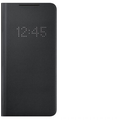 Samsung OSAM-EF-NG996PBEG Galaxy S21 Plus LED view fekete oldalra nyíló tok