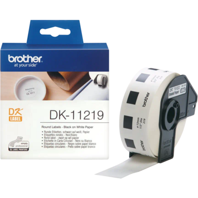 Brother DK-11219 elővágott öntapadós címke 400db/tekercs 12mm White