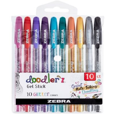 Zebra Doodlerz Glitter 10db-os zseléstoll készlet