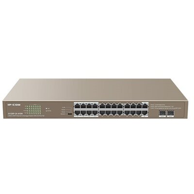 IP-COM Switch PoE - G1126P-24-410W (24x1Gbps; 2x SFP; 24 af/at PoE+ port; 370W, Rackbe szerelhető)