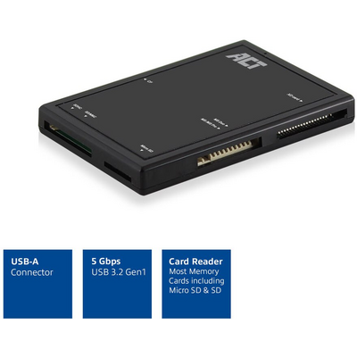 ACT AC6370 External USB 3.2 Gen1 (USB 3.0) Card Reader