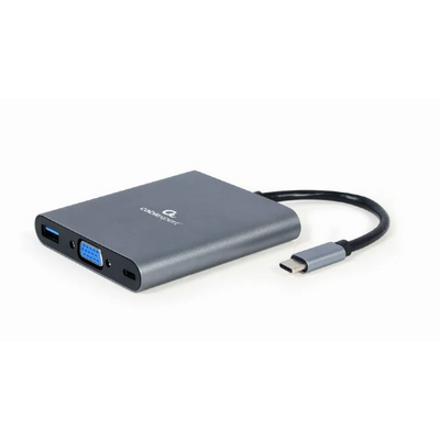 Gembird A-CM-COMBO6-01 USB Type-C 6-in-1 Multi-Port Adapter Space Grey