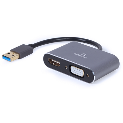 Gembird A-USB3-HDMIVGA-01 USB to HDMI + VGA Display Adapter Space Grey