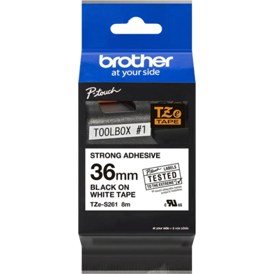 Brother TZE-S261 laminált P-touch szalag (36mm) Black on White - 8m