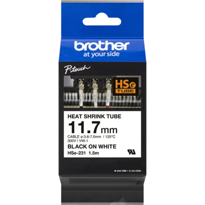 Brother HSE-231 P-Touch 11,7mm Black on White zsugorcsöves