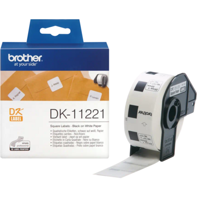 Brother DK-11221 elővágott öntapadós címke 100db/tekercs 23mm x 23mm White