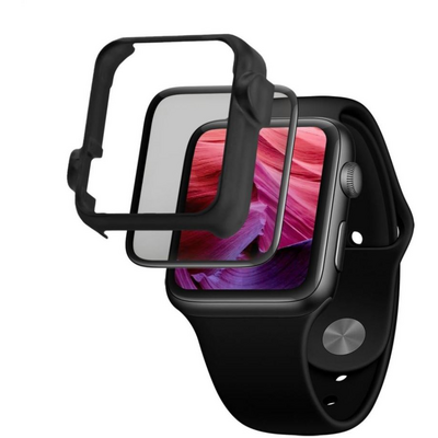 FIXED teljes kijelzős üvegfólia applikátorral Apple Watch 42mm órához, fekete