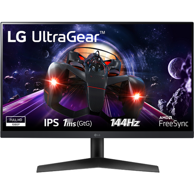 LG Monitor 24" Gamer - 24GN60R-B (IPS; 16:9; 1920x1080; 144Hz; 1ms; 300cd; HDMI; DP; FreeSync; HDR10; sRGB99%)