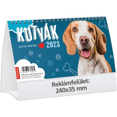 Kalendart 2023-as T058 kutyák álló asztali naptár