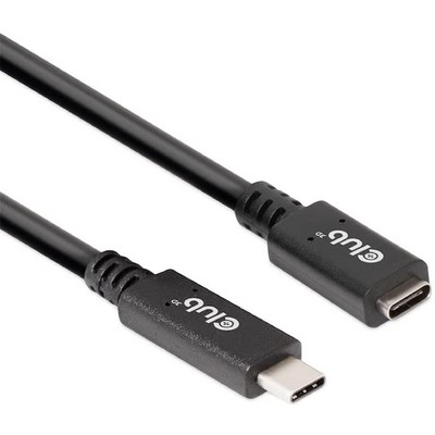Club3D USB Gen1 Type-C Extension Cable 5Gbps 60W(20V/3A) 4K60Hz M/F 2m/6.56ft