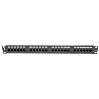 Lanberg PPU6-1024-B 19"/1U 24port Cat6 UTP árnyékolatlan fekete patch panel