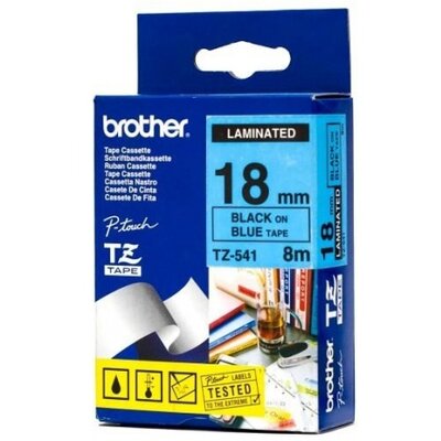 Brother TZE-541 laminált P-touch szalag (18mm) Black on Blue - 8m