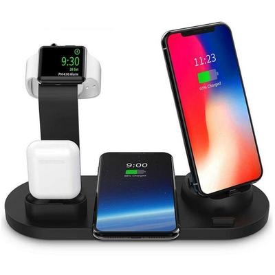 BLACKBIRD 4in1 Dokkoló Töltőállomás (Iphone, Iwatch, Airpods, Pencil) készülékekhez, Fekete