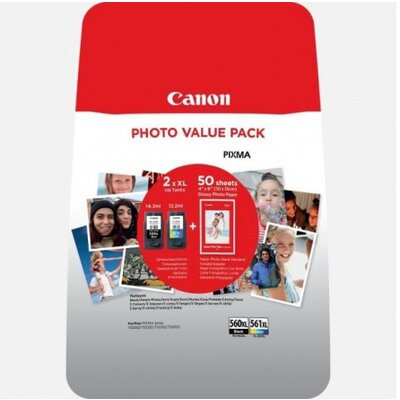 Canon Patron - PG-560XL + CL-561XL Multipack + Fotópapír (Fekete, színes 14,3ml + 12,2ml)