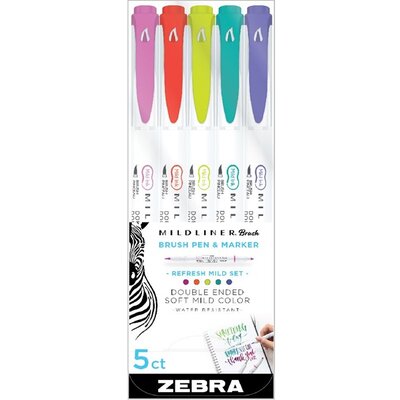 Zebra Mildliner Brush Refresh 5db-os kettős végű ecset marker