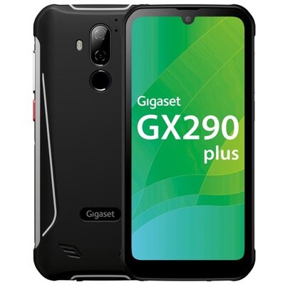 GIGASET GX290 PLUS okostelefon, 6,1", 4G/voLTE, 4/64GB, IP68 víz- és porálló, szálcsiszolt fém, Android 10.0, fekete