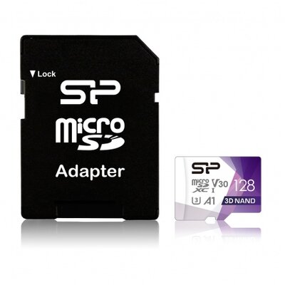 Card MICRO SDXC Silicon Power Superior Pro 128GB - C10,UHS-I U3, A1, V30