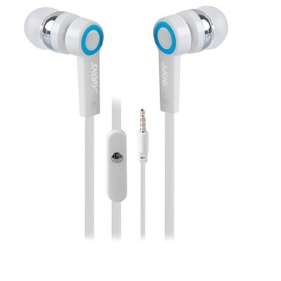 Snopy Fülhallgató - SN-J5 White (mikrofon, 3.5mm jack, 1.2m kábel, fehér)