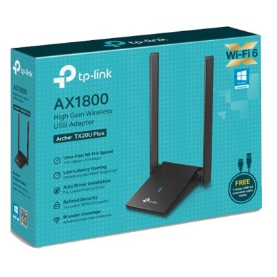 TP-LINK Archer TX20U Plus AX1800 Nagy nyereségű Wireless USB Adapter külső antennákkal