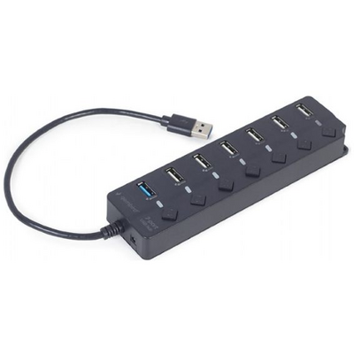 Gembird UHB-U3P1U2P6P-01 7-portos 1xUSB3.1 + 6xUSB2.0 HUB Black