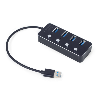 Gembird UHB-U3P1U2P3P-01 4-portos 1xUSB3.1 + 3xUSB2.0 HUB Black